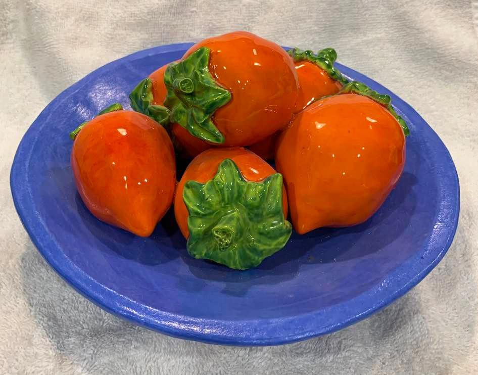 Plate of Persimmons by Betty Spindler