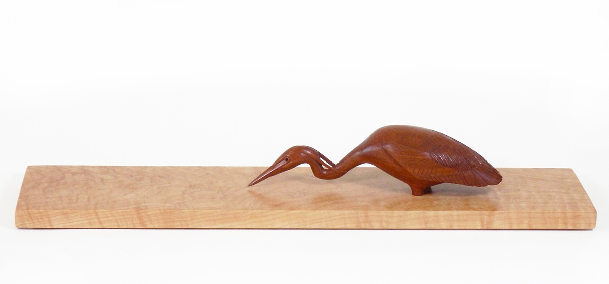 In Deep, Carved Great Blue Heron