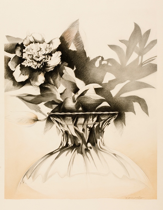 Glass Vase Peony by Susan Manchester