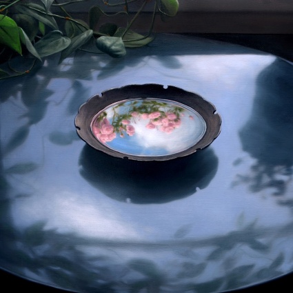 Bowl of Water on Black Table by David Stanger